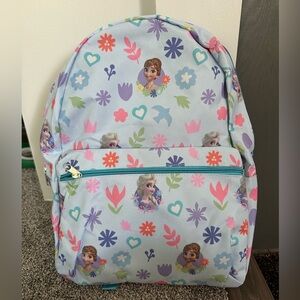 Disney Frozen Themed Backpack with Floral Design NWT